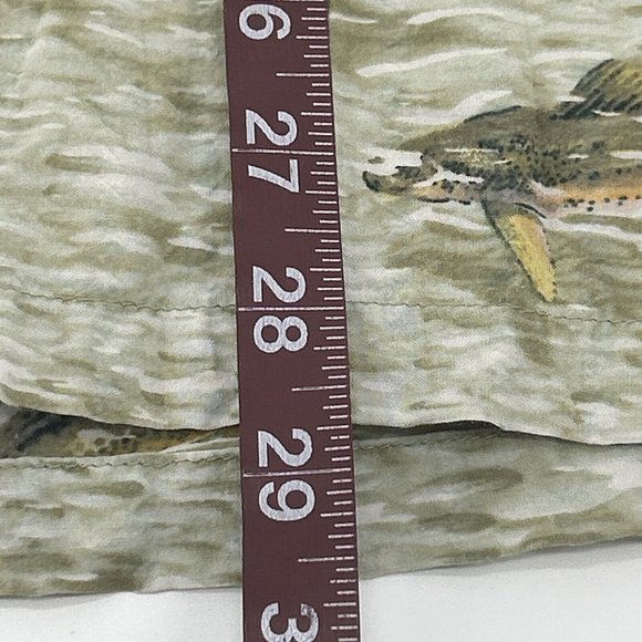 Columbia Shirt Men M Multicolor Fish Short Sleeve Pocket Button Up River Lodge - Picture 8 of 10